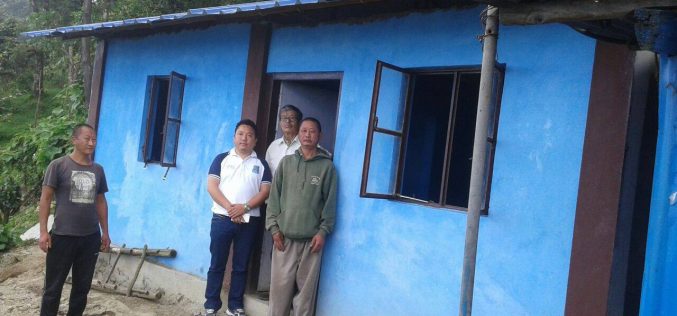 WBKRDB team inspects under construction Khambu houses at Ratomate, Bhalutar near Sonada