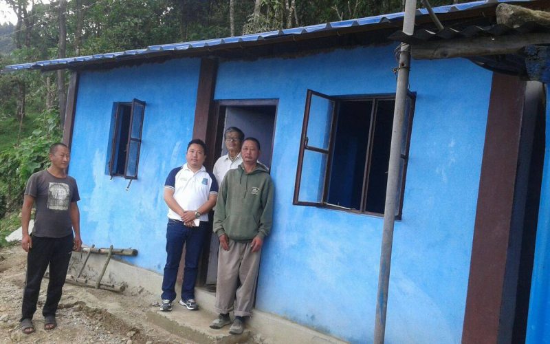 WBKRDB team inspects under construction Khambu houses at Ratomate, Bhalutar near Sonada